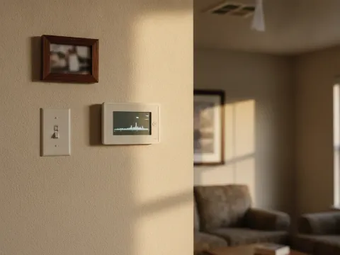 Thermostat and vent showing restored airflow after HVAC repair in Providence Village
